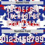 Custom Royal White and Red Camo Fashion Authentic Sleeveless Baseball Jersey