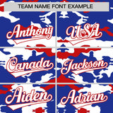 Custom Royal White and Red Camo Fashion Authentic Sleeveless Baseball Jersey