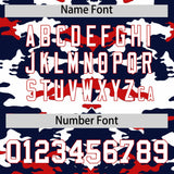 Custom Navy White and Red Camo Fashion Authentic Sleeveless Baseball Jersey