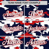 Custom Navy White and Red Camo Fashion Authentic Sleeveless Baseball Jersey