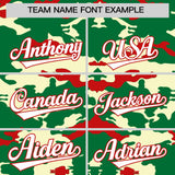 Custom Kelly Green Red Camo Fashion Authentic Sleeveless Baseball Jersey