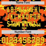 Custom Orange Black and Gold Camo Fashion Authentic Sleeveless Baseball Jersey