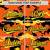 Custom Orange Black and Gold Camo Fashion Authentic Sleeveless Baseball Jersey
