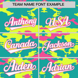 Custom Bright Green Fluorescent Green and Pink Camo Fashion Authentic Sleeveless Baseball Jersey