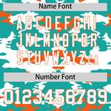 Custom Bright Green White and Orange Camo Fashion Authentic Sleeveless Baseball Jersey