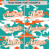 Custom Bright Green White and Orange Camo Fashion Authentic Sleeveless Baseball Jersey