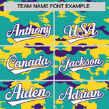 Custom Bright Green Gold and Purple Camo Fashion Authentic Sleeveless Baseball Jersey