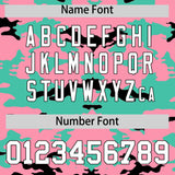 Custom Light Pink Bright Green and Black Camo Fashion Authentic Sleeveless Baseball Jersey