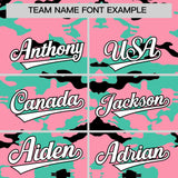 Custom Light Pink Bright Green and Black Camo Fashion Authentic Sleeveless Baseball Jersey