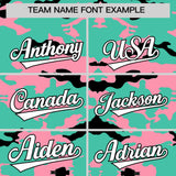 Custom Bright Green Light Pink and Black Camo Fashion Authentic Sleeveless Baseball Jersey
