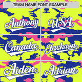 Custom Fluorescent Green Royal and Pink Camo Fashion Authentic Sleeveless Baseball Jersey