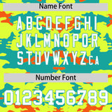 Custom Fluorescent Green Aqua and Orange Camo Fashion Authentic Sleeveless Baseball Jersey