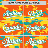 Custom Orange Gold and Aqua Camo Fashion Authentic Sleeveless Baseball Jersey