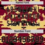 Custom Crimson Khaki and Black Camo Fashion Authentic Sleeveless Baseball Jersey
