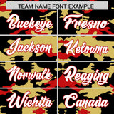Custom Black Old Gold and Red Camo Fashion Authentic Sleeveless Baseball Jersey