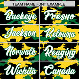 Custom Black Gold and Kelly Green Camo Fashion Authentic Sleeveless Baseball Jersey