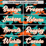 Custom Black Aqua and Orange Camo Fashion Authentic Sleeveless Baseball Jersey