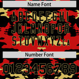 Custom Black Red and Old Gold Camo Fashion Authentic Sleeveless Baseball Jersey