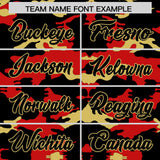 Custom Black Red and Old Gold Camo Fashion Authentic Sleeveless Baseball Jersey