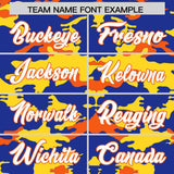 Custom Royal Gold and Orange Camo Fashion Authentic Sleeveless Baseball Jersey