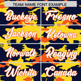 Custom Navy Gold and Orange Camo Fashion Authentic Sleeveless Baseball Jersey