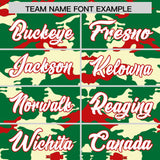 Custom Kelly Green Red Camo Fashion Authentic Sleeveless Baseball Jersey