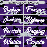 Custom Purple Black and Silver Camo Fashion Authentic Sleeveless Baseball Jersey