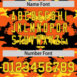 Custom Orange Black and Gold Camo Fashion Authentic Sleeveless Baseball Jersey