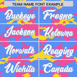 Custom Powder Blue Pink and Gold Camo Fashion Authentic Sleeveless Baseball Jersey