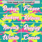 Custom Bright Green Fluorescent Green and Pink Camo Fashion Authentic Sleeveless Baseball Jersey