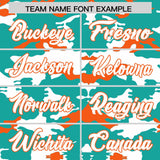 Custom Bright Green White and Orange Camo Fashion Authentic Sleeveless Baseball Jersey