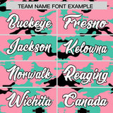 Custom Light Pink Bright Green and Black Camo Fashion Authentic Sleeveless Baseball Jersey