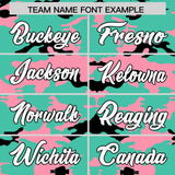 Custom Bright Green Light Pink and Black Camo Fashion Authentic Sleeveless Baseball Jersey