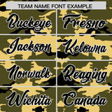 Custom Olive Khaki and Black Camo Fashion Authentic Sleeveless Baseball Jersey