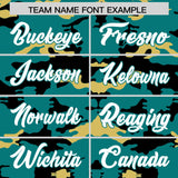 Custom Aqua Black and Khaki Camo Fashion Authentic Sleeveless Baseball Jersey