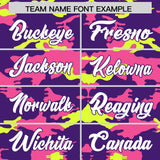 Custom Purple Pink and Fluorescent Green Camo Fashion Authentic Sleeveless Baseball Jersey