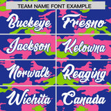Custom Royal Pink and Neon Green Camo Fashion Authentic Sleeveless Baseball Jersey