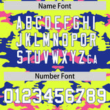 Custom Fluorescent Green Royal and Pink Camo Fashion Authentic Sleeveless Baseball Jersey