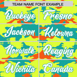 Custom Fluorescent Green Aqua and Orange Camo Fashion Authentic Sleeveless Baseball Jersey