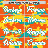 Custom Orange Gold and Aqua Camo Fashion Authentic Sleeveless Baseball Jersey