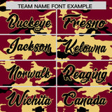 Custom Crimson Khaki and Black Camo Fashion Authentic Sleeveless Baseball Jersey