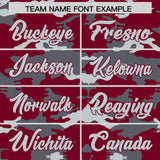 Custom Crimson Gray and Silver Camo Fashion Authentic Sleeveless Baseball Jersey