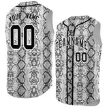 Custom Black Snakeskin Pattern Authentic Sleeveless Baseball Jersey