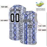 Custom Royal Snakeskin Pattern Authentic Sleeveless Baseball Jersey