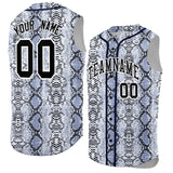 Custom Navy Snakeskin Pattern Authentic Sleeveless Baseball Jersey