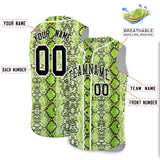 Custom White Snakeskin Pattern Authentic Sleeveless Baseball Jersey