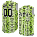 Custom White Snakeskin Pattern Authentic Sleeveless Baseball Jersey
