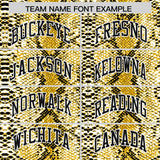 Custom Gold Snakeskin Pattern Authentic Sleeveless Baseball Jersey