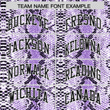 Custom Purple Snakeskin Pattern Authentic Sleeveless Baseball Jersey