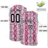 Custom Pink Snakeskin Pattern Authentic Sleeveless Baseball Jersey